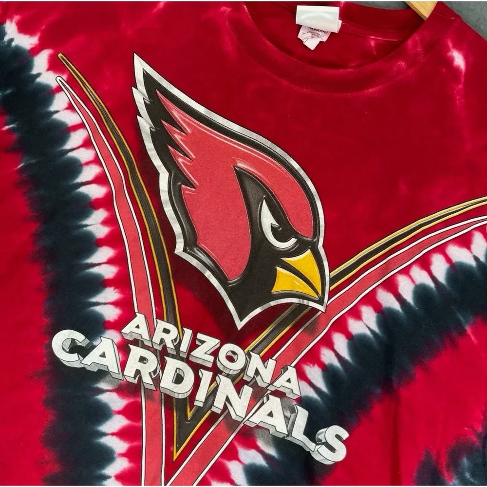 Vtg‎ Majestic Arizona Cardinals Tshirt XL NFL Tie Dye All Over Graphic Tee